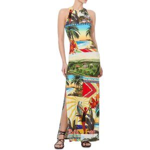Alice and Olivia Pania Racer Neck Maxi Dress